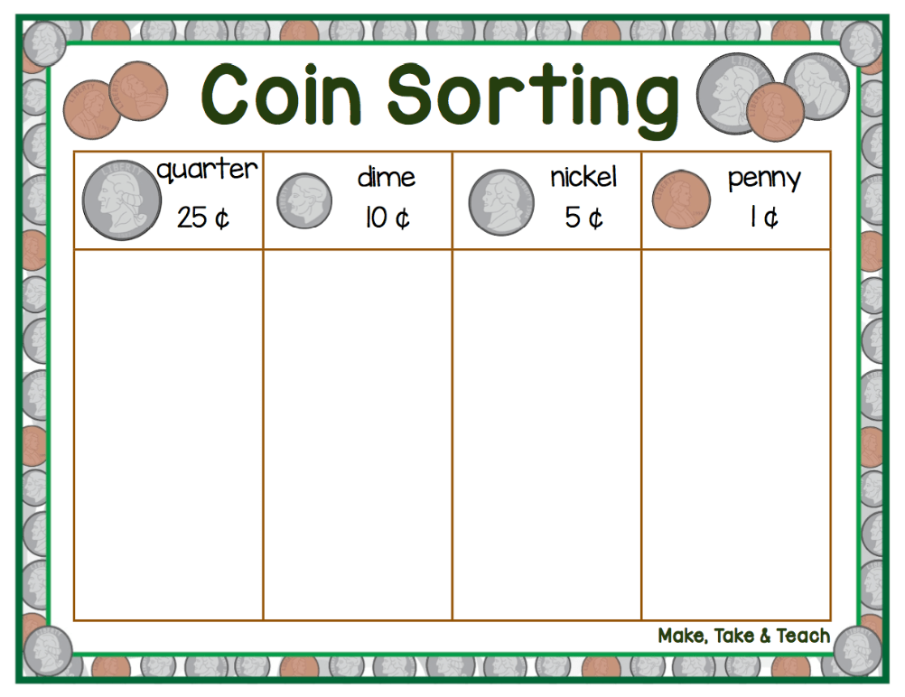 Coin sorting freebie!