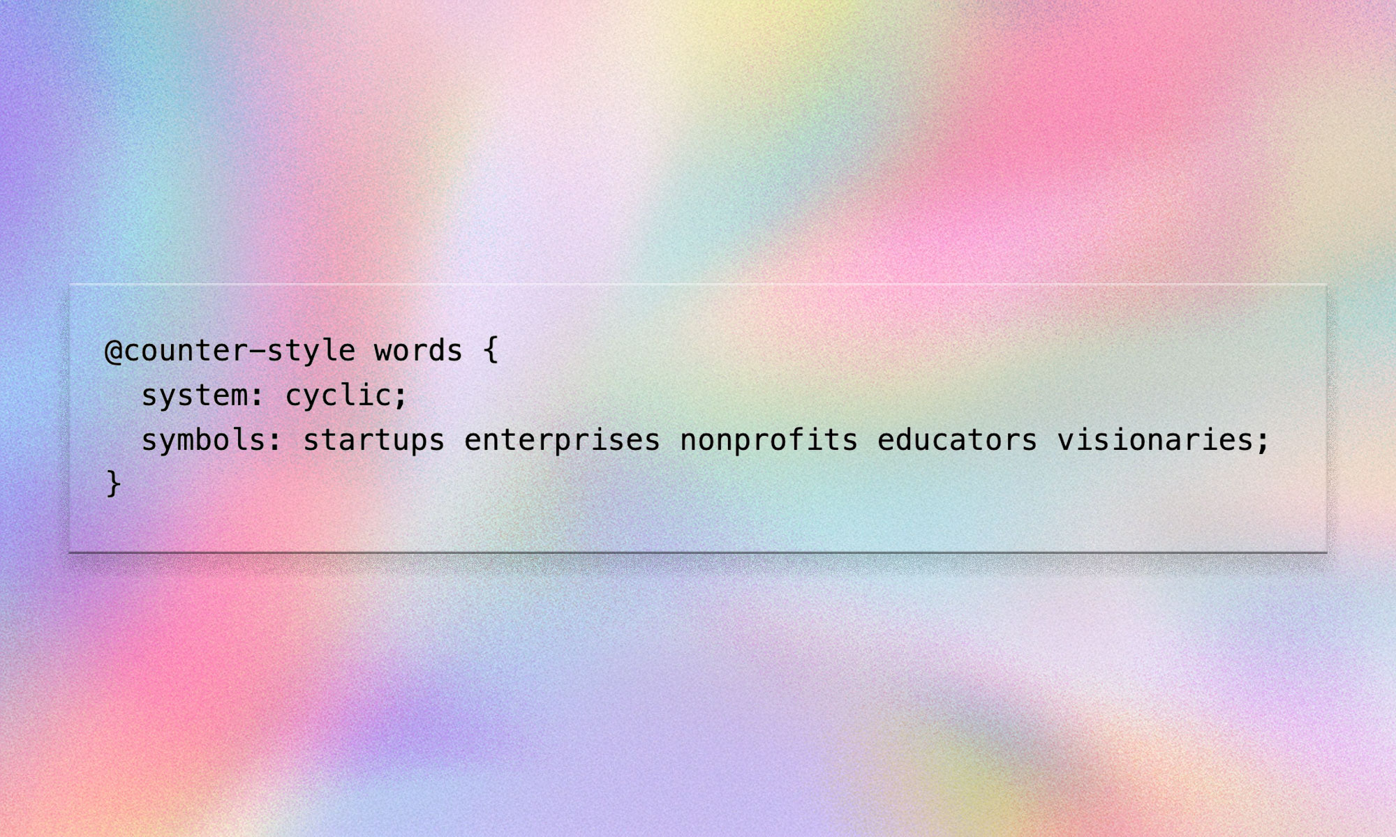 Post Thumbnail for Word Rotator with @counter-style
