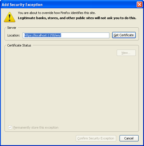 https://localhost:1158/em untrusted connection in firefox | Passion for ...