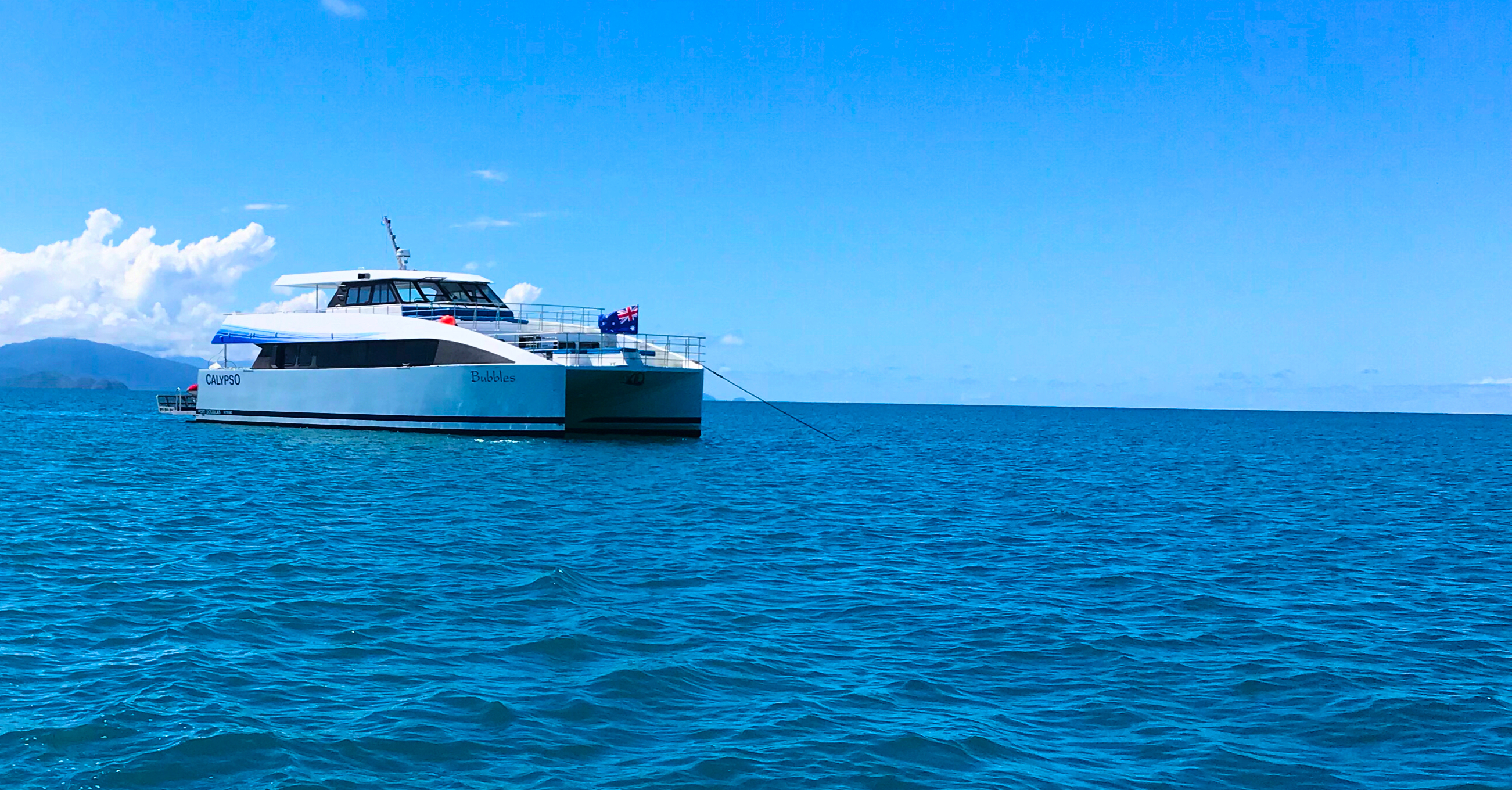 Bubbles, archored on the reef.
