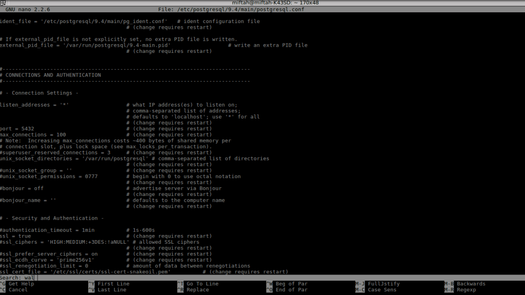 Postgresql conf file. Postgresql conf file