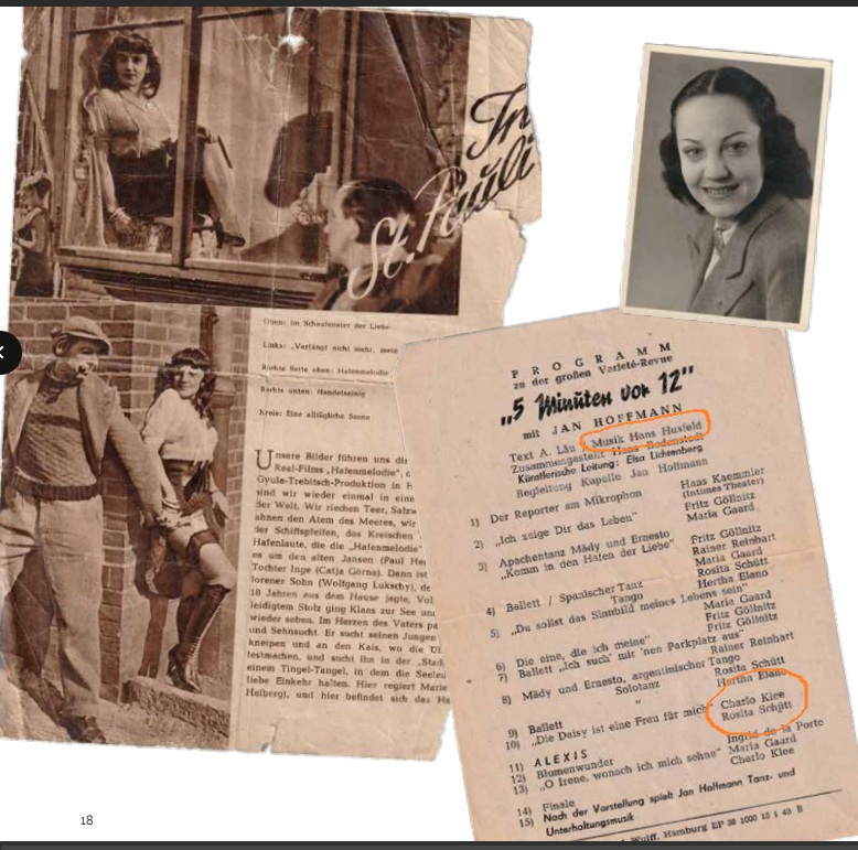 Memorabilia from Five Minutes to Midnight, including the program that lists Charlo and Rosita performing side by side to the music composed by Hans