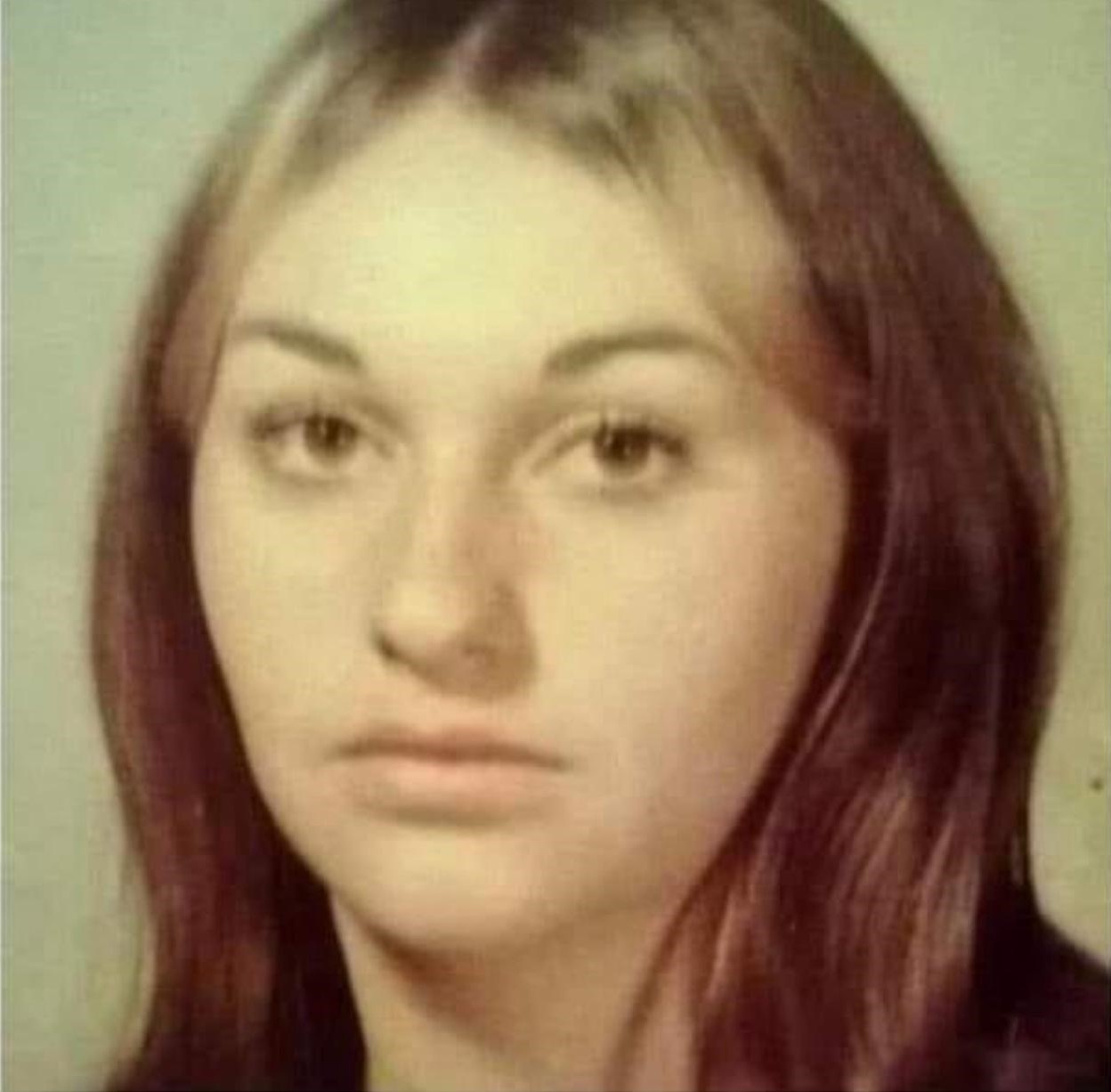 Angela at 18. Photo enhanced and colors restored by MyHeritage