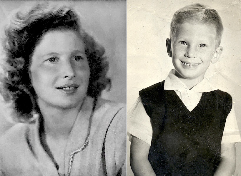 Left: Jolan, Cathy and Michael’s mother; right: Michael as a child. Photo colorized, enhanced, and repaired by MyHeritage