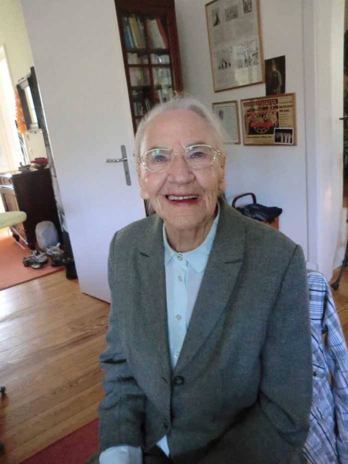 Brigitta’s mother Rosita in her later years. The poster from Five Minutes to Midnight is behind her, along with the photo of the cast, both shown below