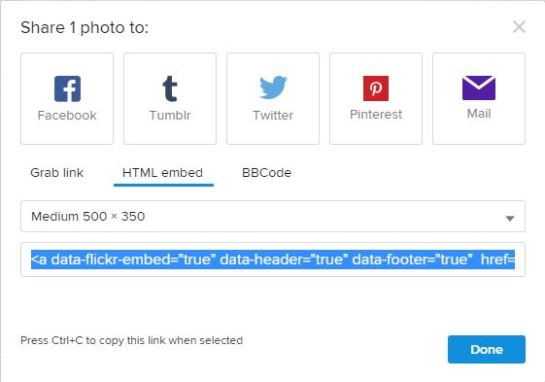 Flickr Embed Control