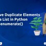 Remove Duplicate Elements From A List In Python Using Enumerate()