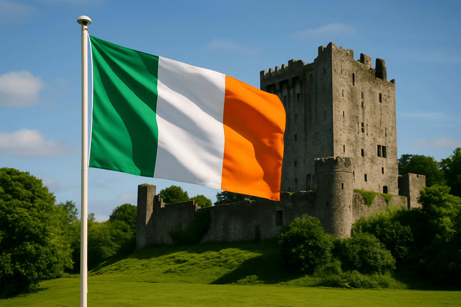 Irish flag in Ireland in September