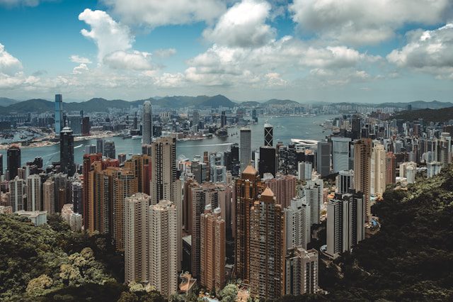 Panoramic view of Hong Kong skyline
