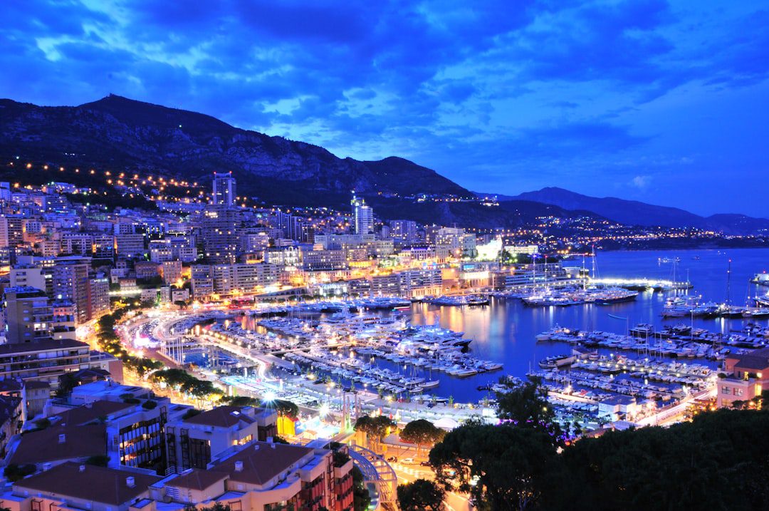Wide angle aerial view of Monaco