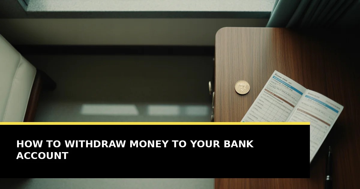 A bank passbook, a small gold coin and a pen on a dark wooden desk, photographed from above in soft daylight