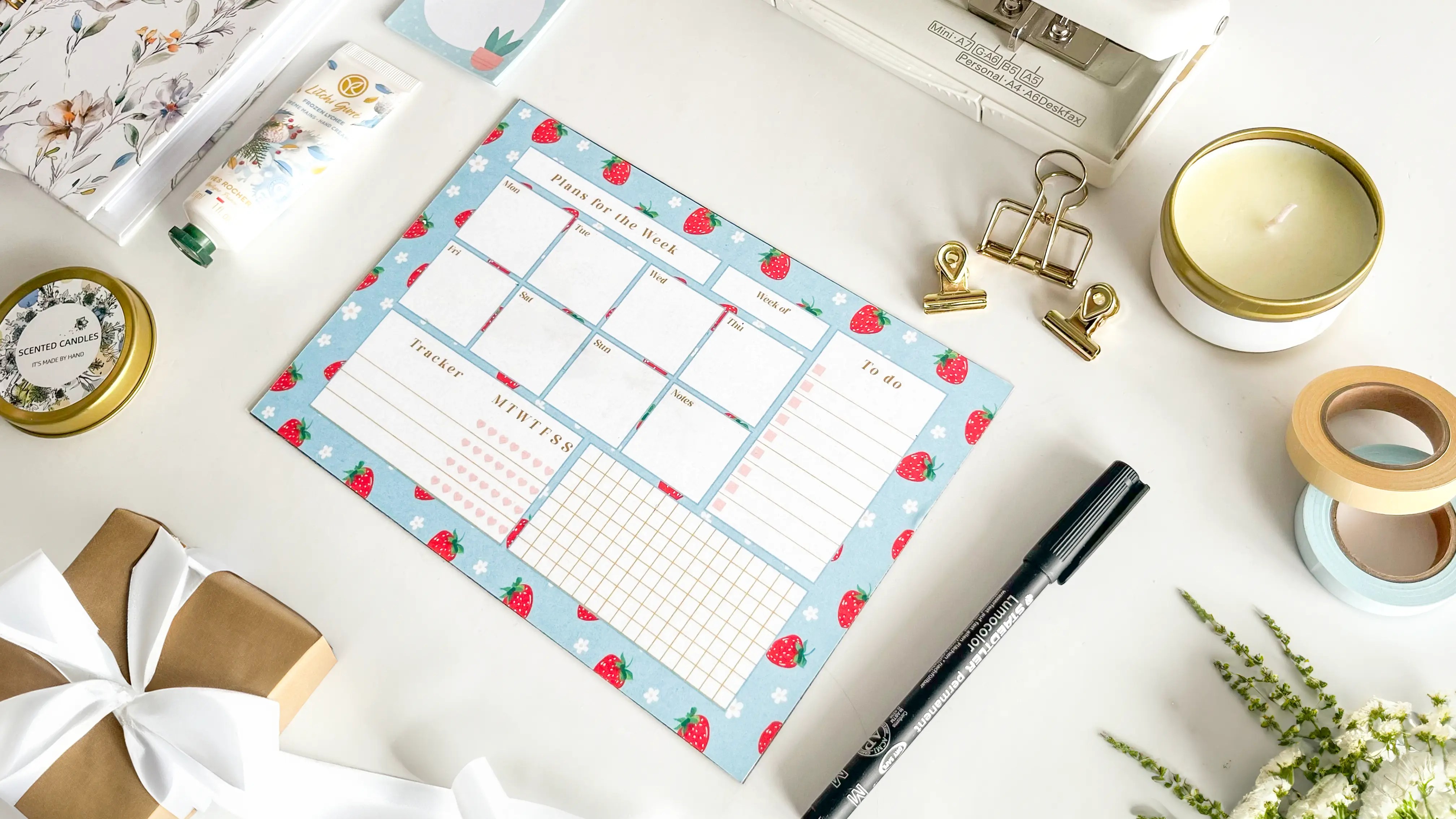 Professional printable planner product display