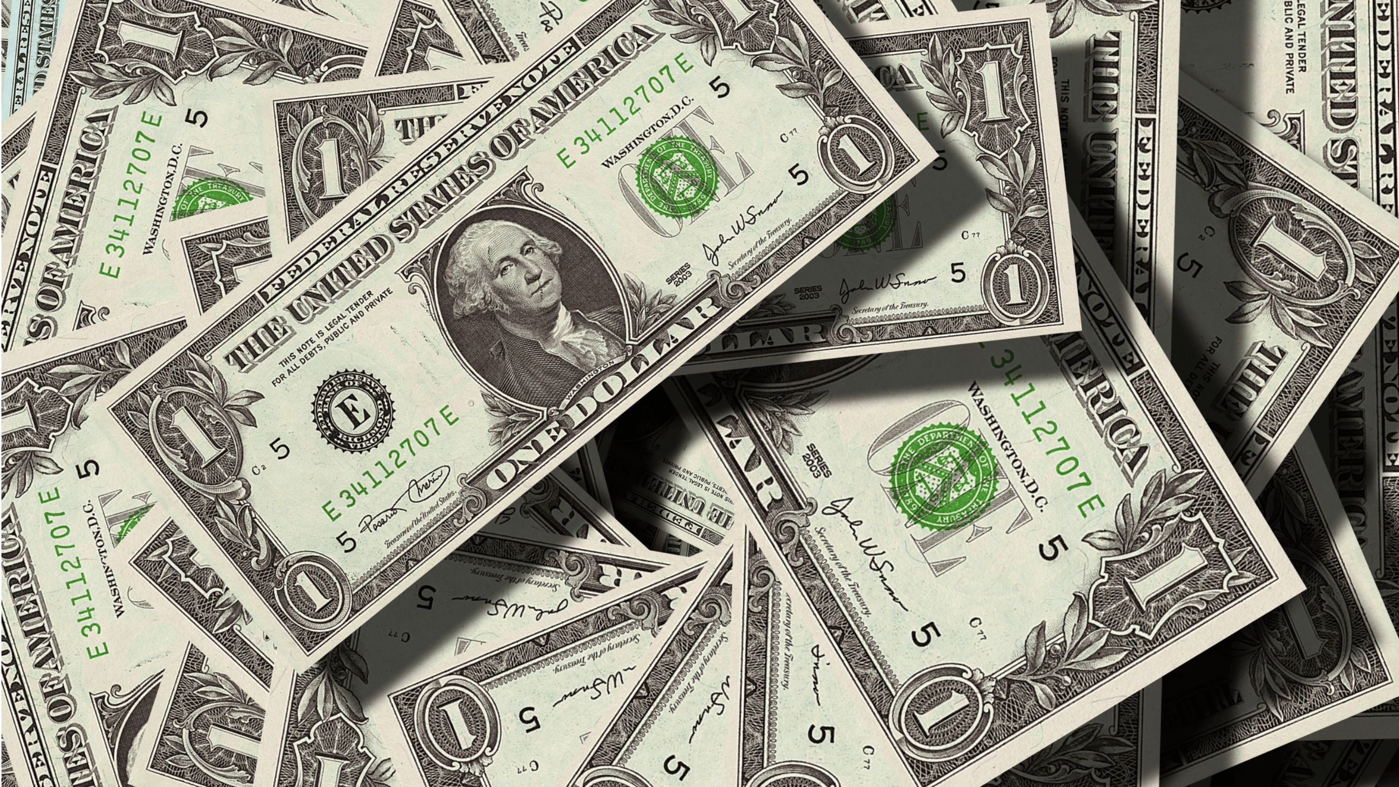 Stack of one dollar bills