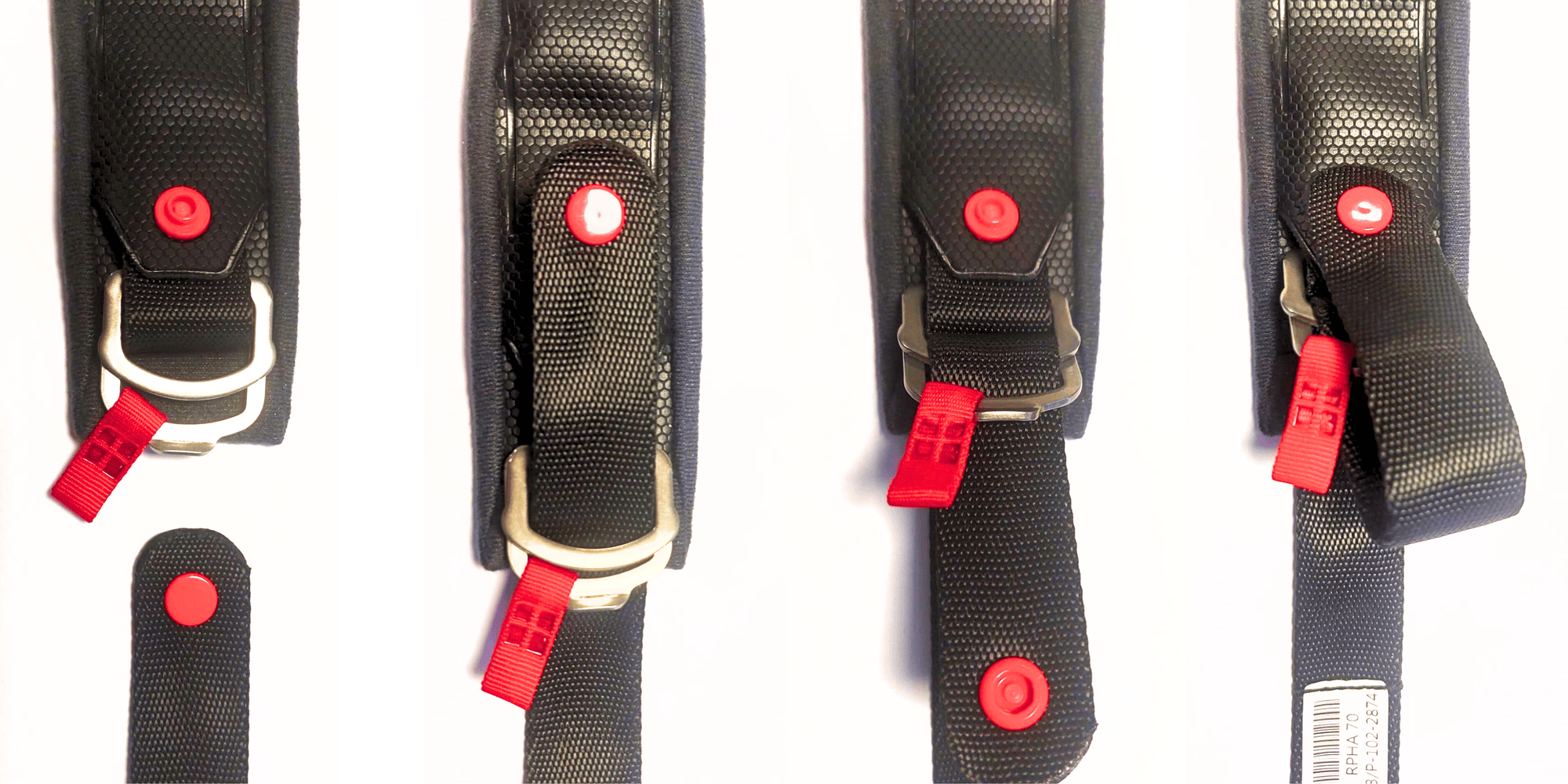 Boucle De Sangle De Casque Moto à Dégagement Rapide - Réglable 9 Positions - Plastique Renforcé Noir Et Rouge - 7