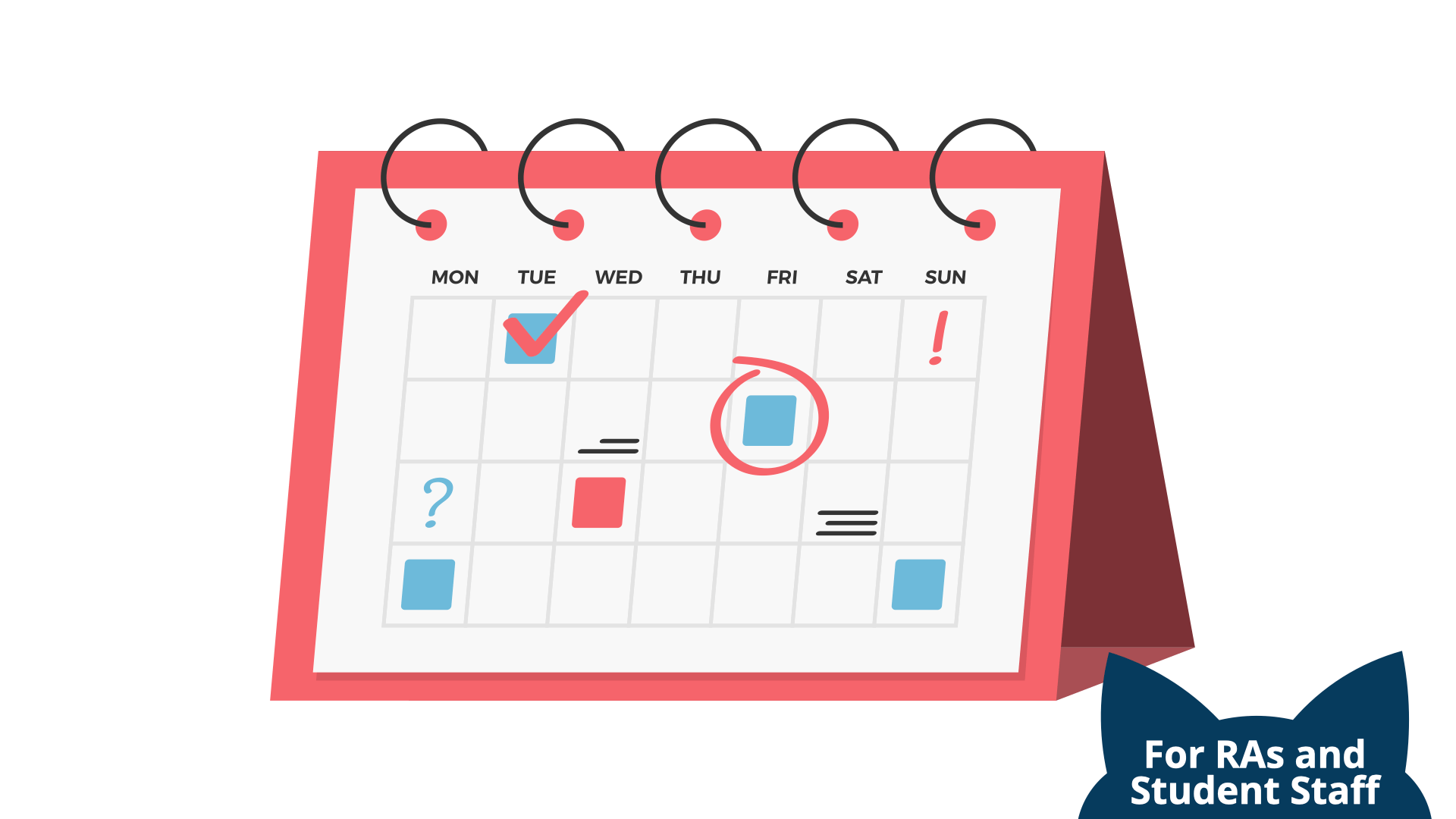 Calendar with many task items