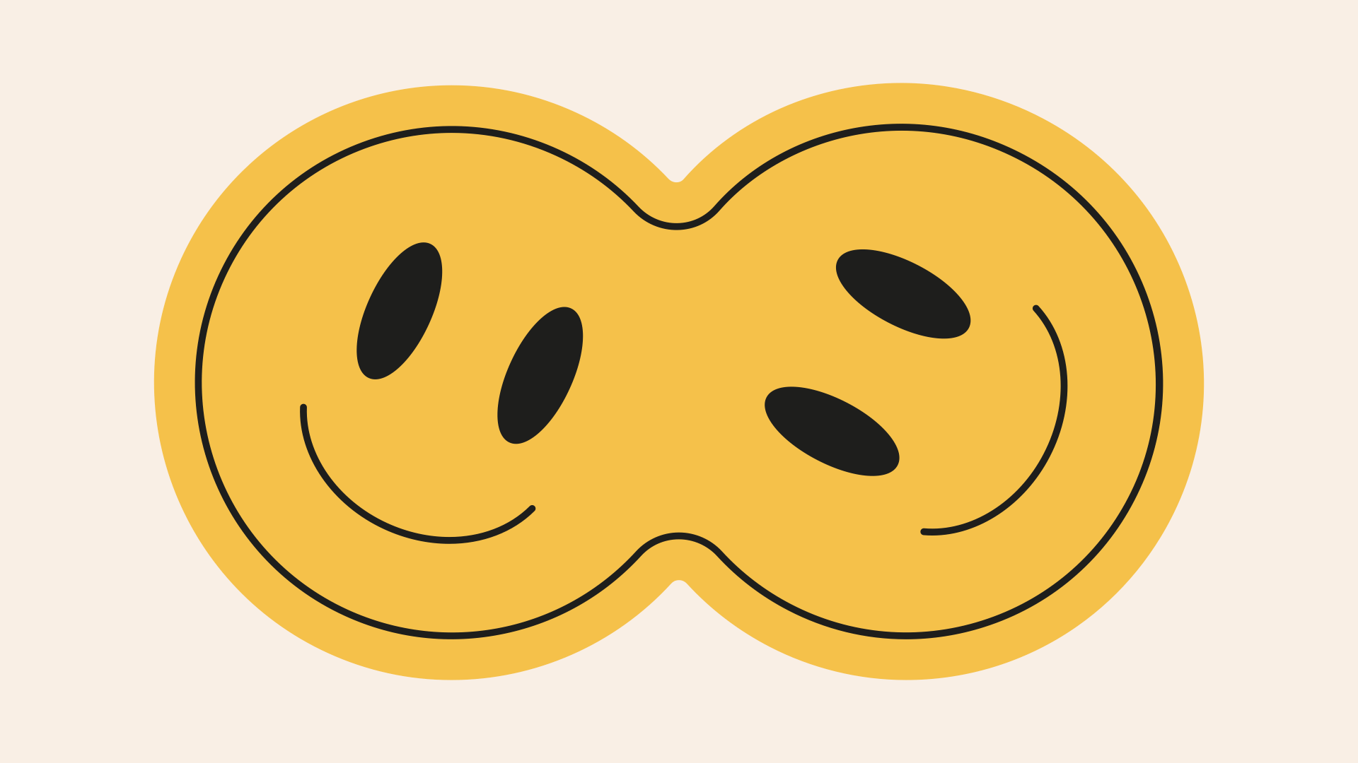 Two conjoined smiley faces