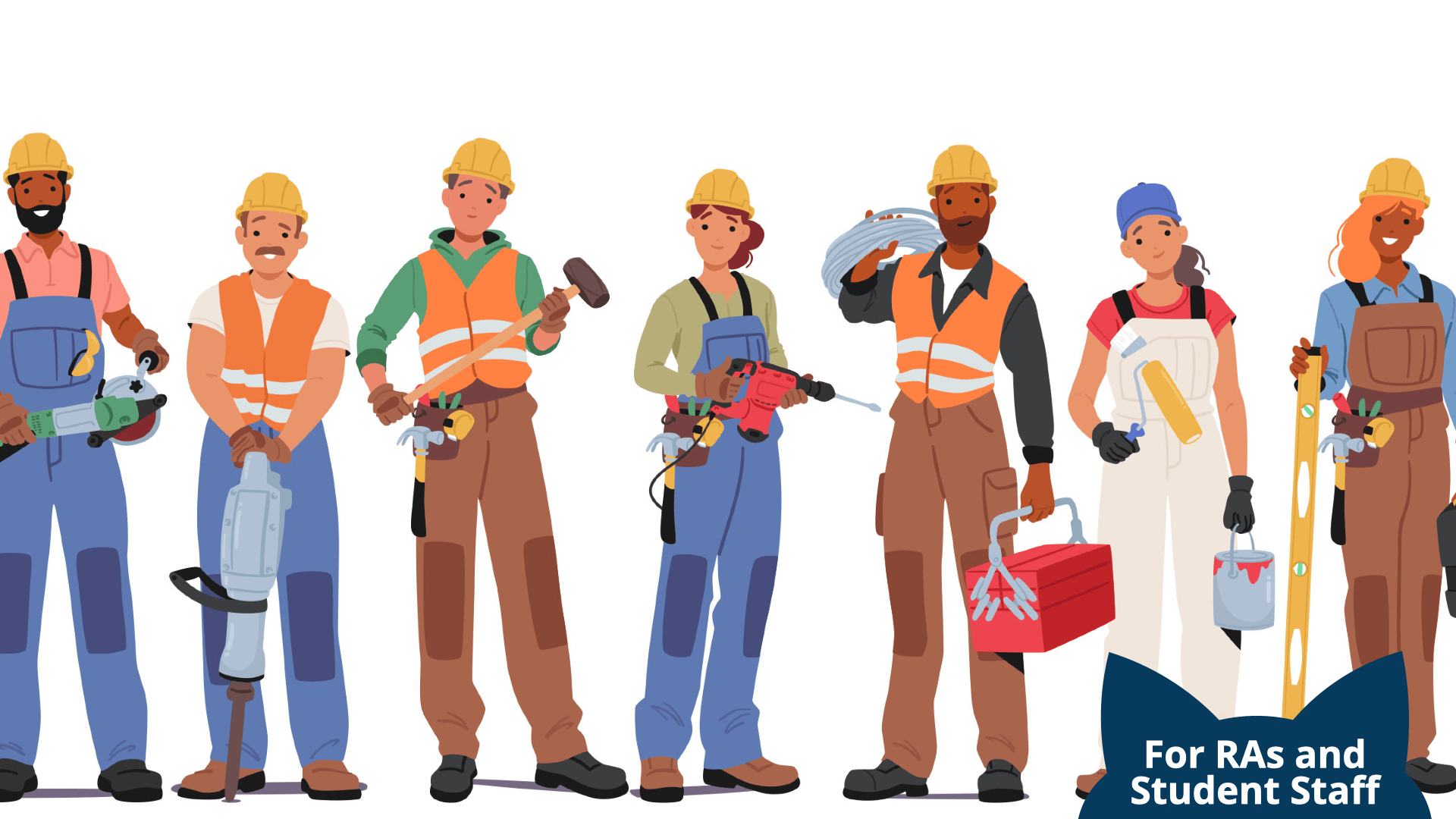 Various construction workers
