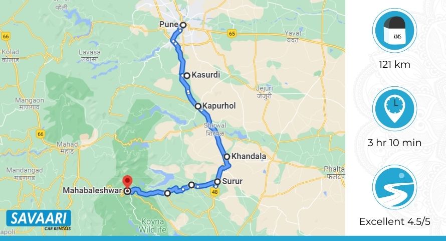 Pune To By Road Distance Time Useful Travel Information Pune Route1 