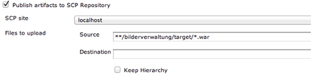 Configuration of the uploaded files