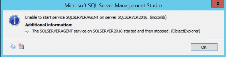 Unable To Start Sql Server Agent Failed To Initialize Sql
