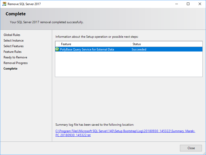 QuickQuestion: How to uninstall a SQL Server feature? - SQLTerritory.com