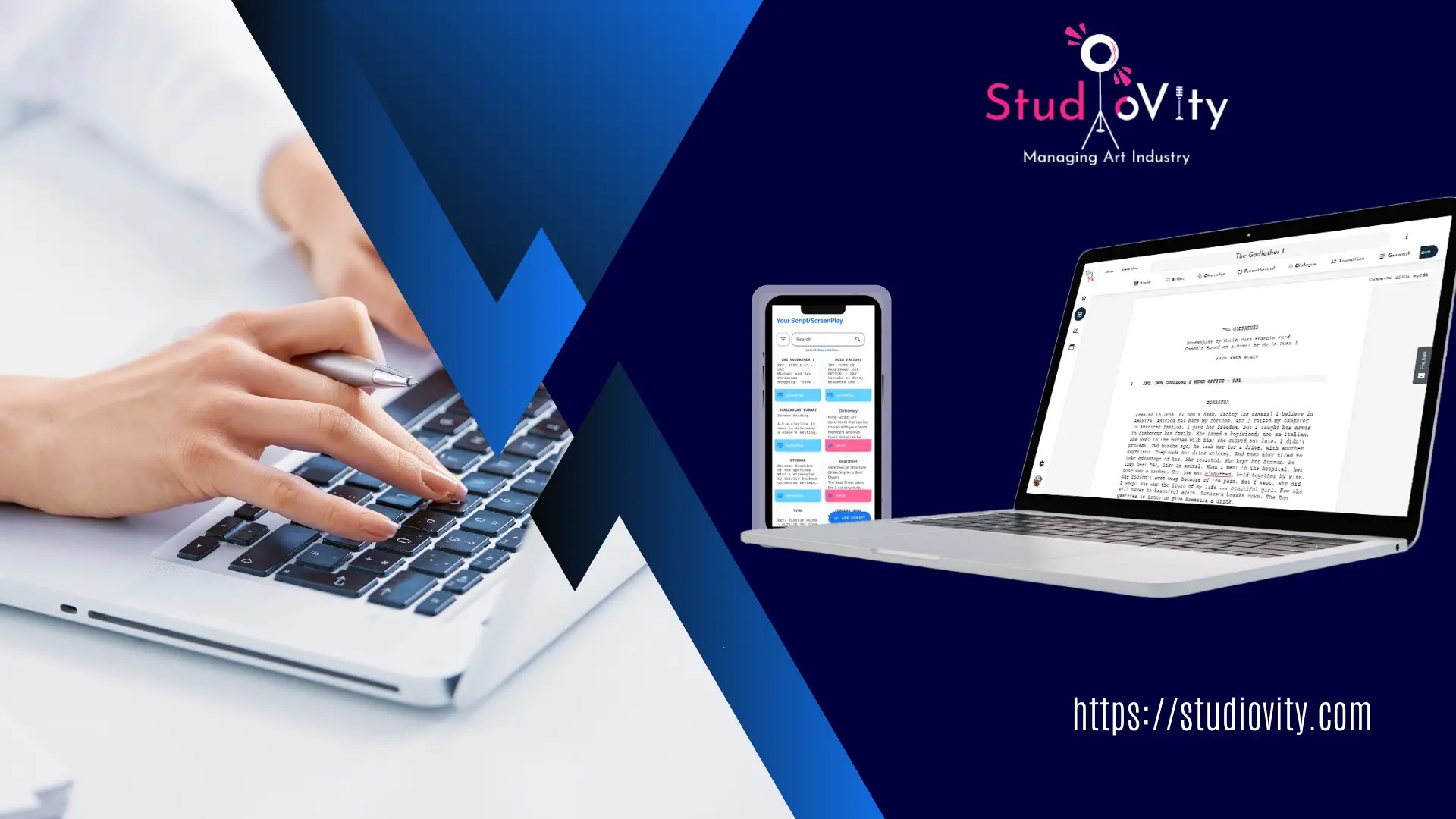 Studiovity screenwriting tool feature list