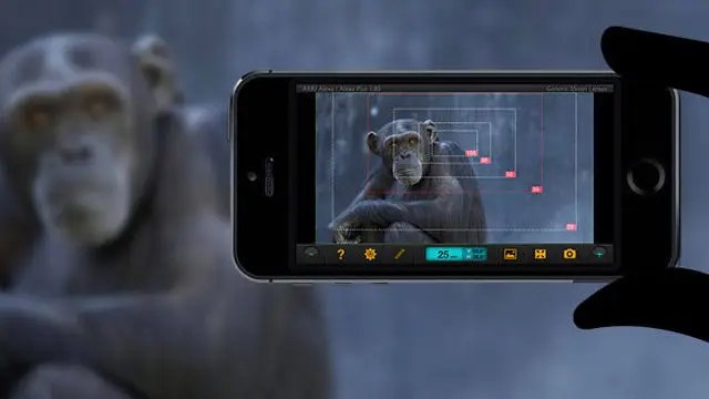 Digital viewfinder app helping director preview a scene