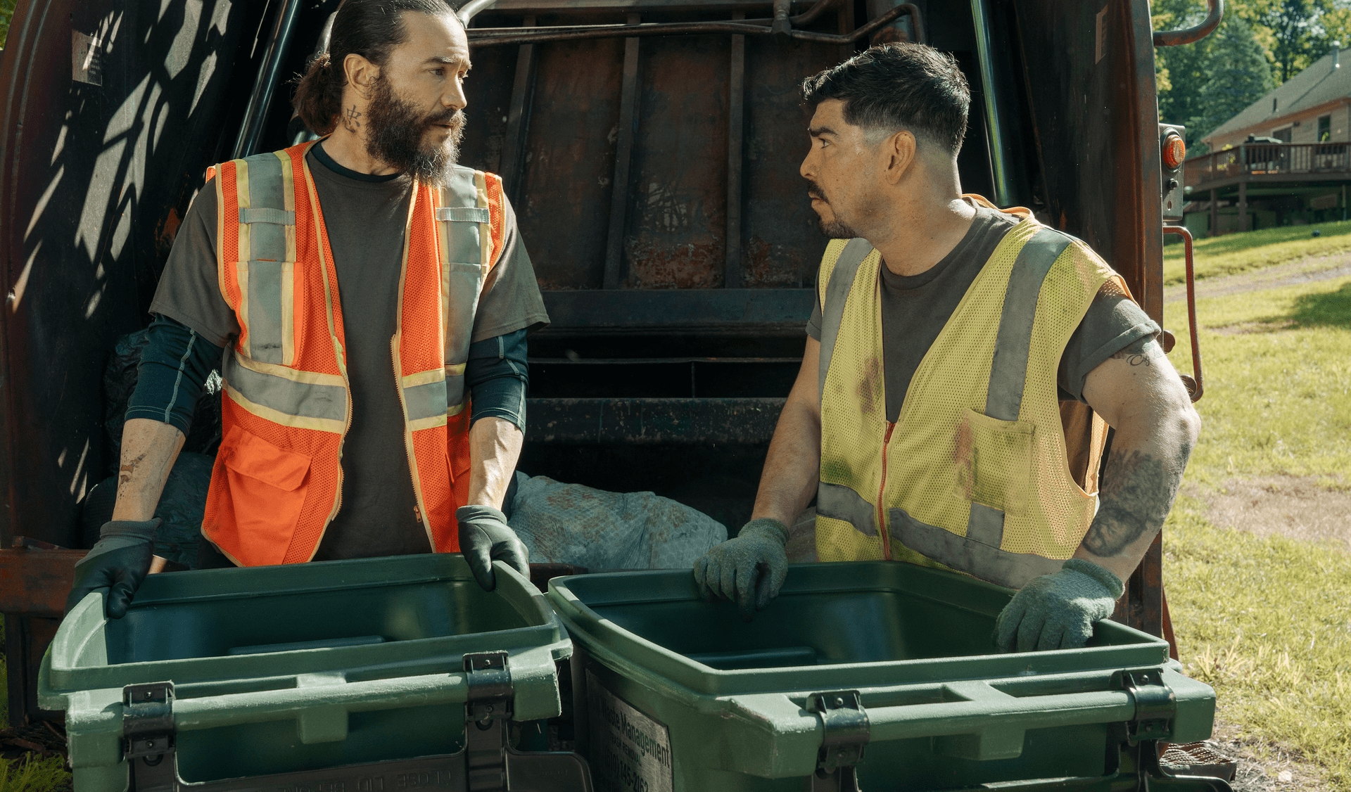 Tom Pelphrey and Raúl Castillo in 'Task.'