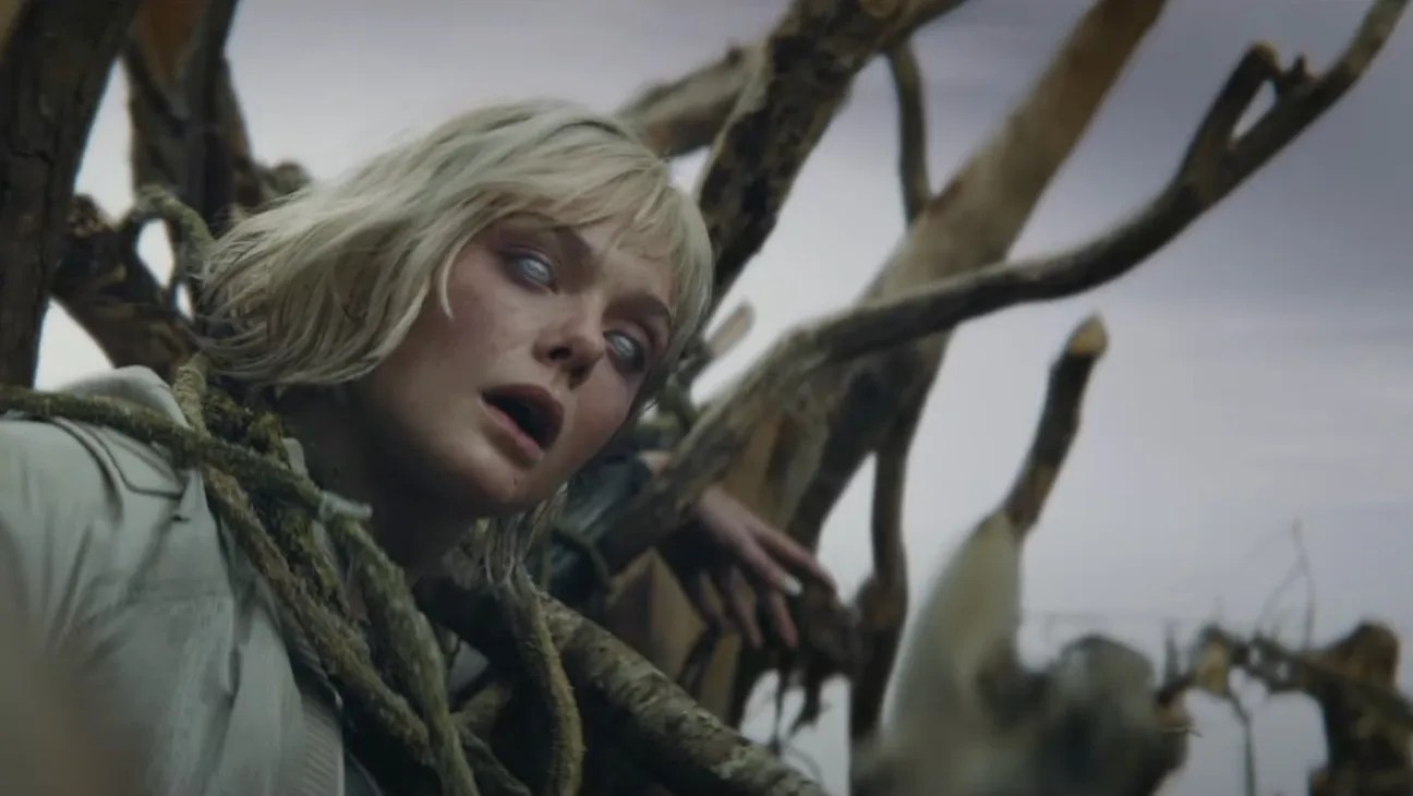 Elle Fanning in predator badlands