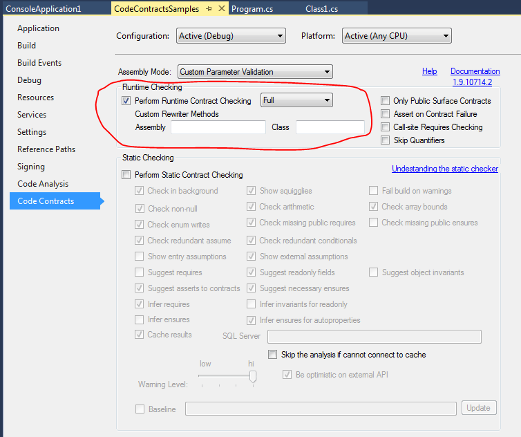 Perform Runtime Contract Checking