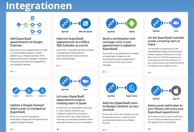 online Buchungstermine in Apps und Software mit Integromat integrieren