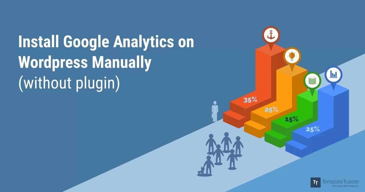 A google analytics plugin should facilitate you to add google analytics to your site without updating the site's code. How to Install Google Analytics on WordPress Manually (without plugin)