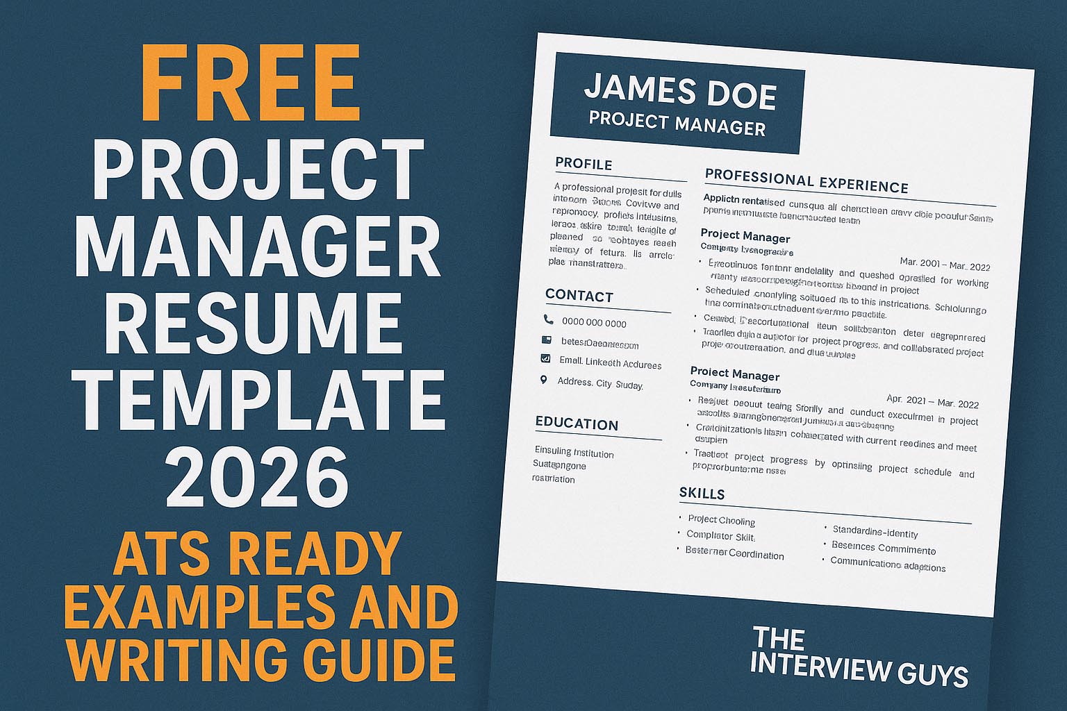 Free Project Manager Resume Template 2026 ATS Ready Examples And.
