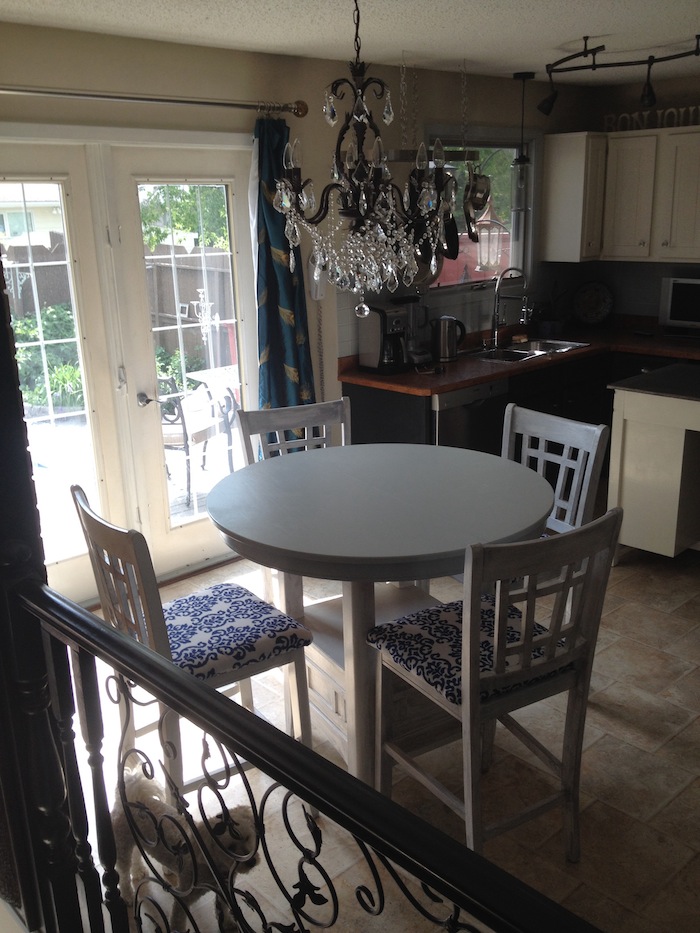 3 Piece Bar Table Set with 2 Stools Bistro Pub Kitchen ...