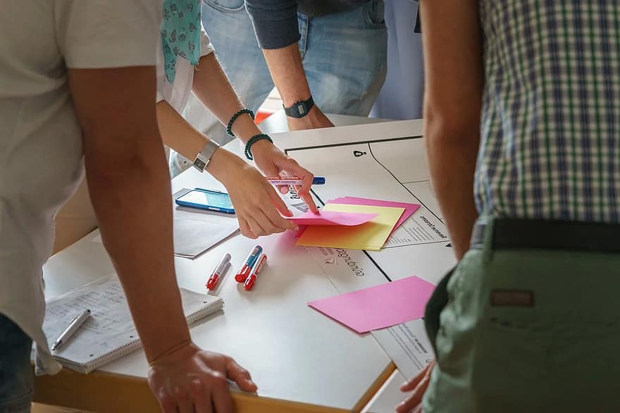 idea, brainstorming, teamwork, meeting, thoughts, design thinking, workshop, group work