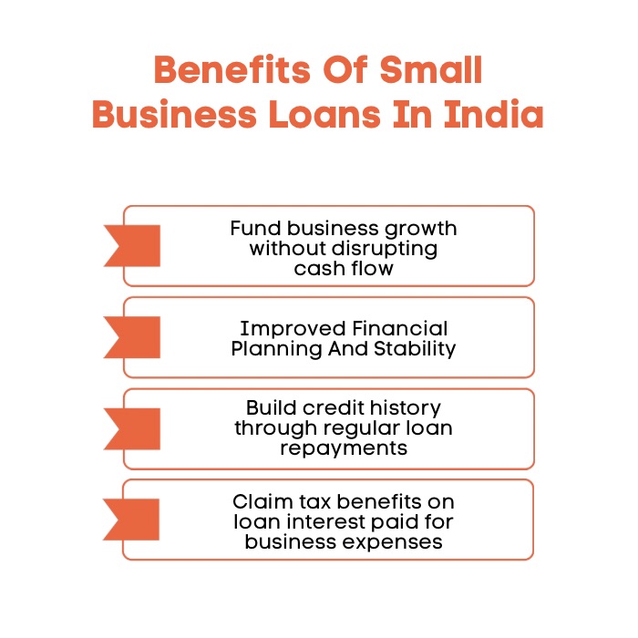An Infographic on Benefits Of Small Business Loans In India.