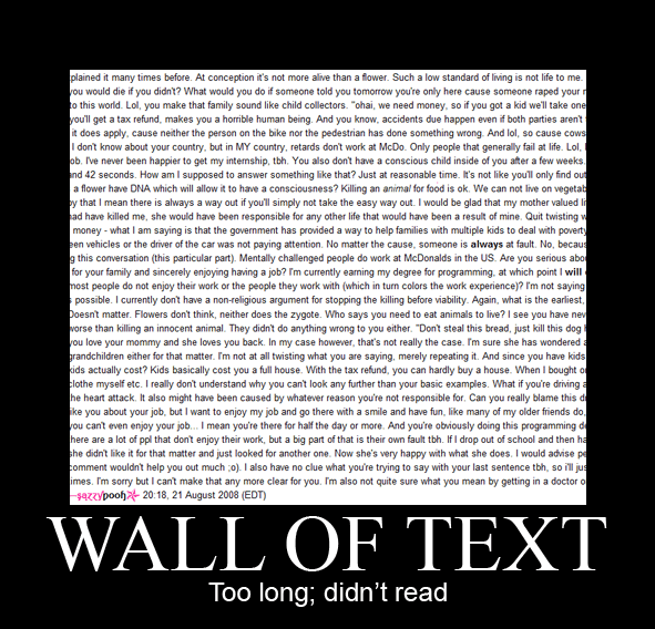 wallof text The Unemployed Professors Blog