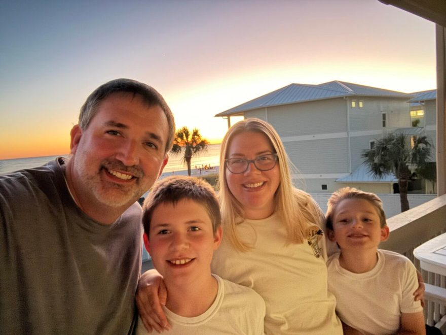Aaron and Stacie Grisham with their two children. Photo courtesy of Stacie Grisham.