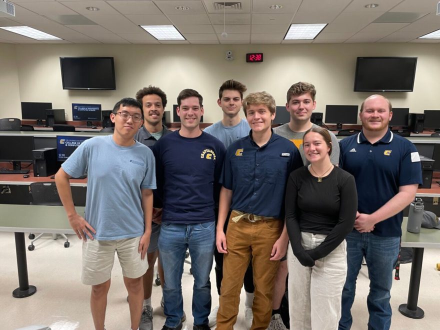 Rocket Mocs, from left: Joshua Tang, Isaiah Schmelzer, Sam Mossbeck, Jared Fiveash, Connor Mackey, Rett Stockman, Adrianne Glover and Canyon Blaylock.