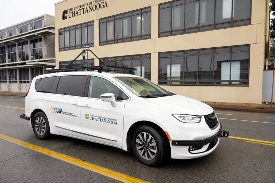 The Center for Urban Informatics and Progress's first autonomous vehicle.
