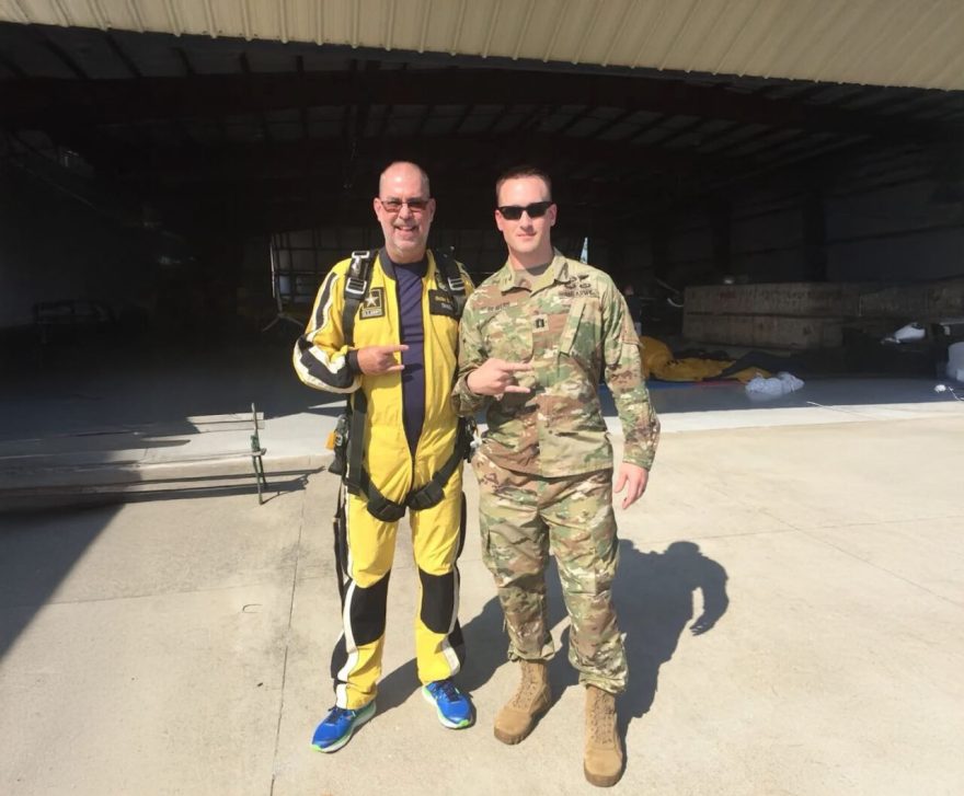 Dr. Robert Dooley, left, and Capt. Kevin Beavers, former head of UTC’s Department of Military Science.