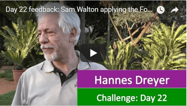 [Day 22] Feedback: Sam Walton Applying The Formula For Riches…