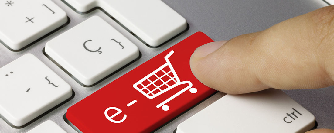 Teclado com o símbolo do e-commerce