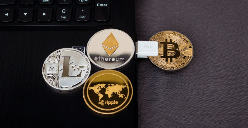 teclado com criptomoeda