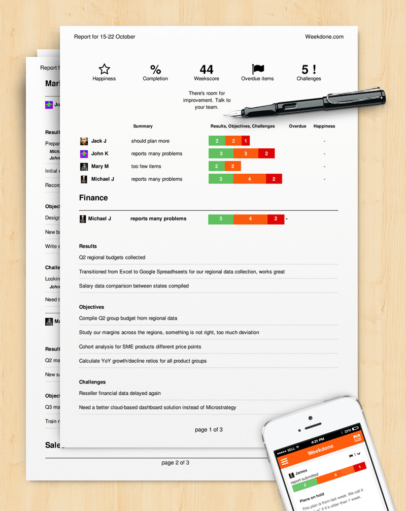 Employee Status Report Template