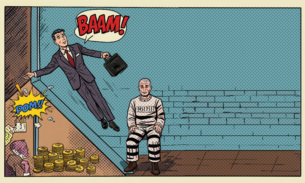 professional falling into jail