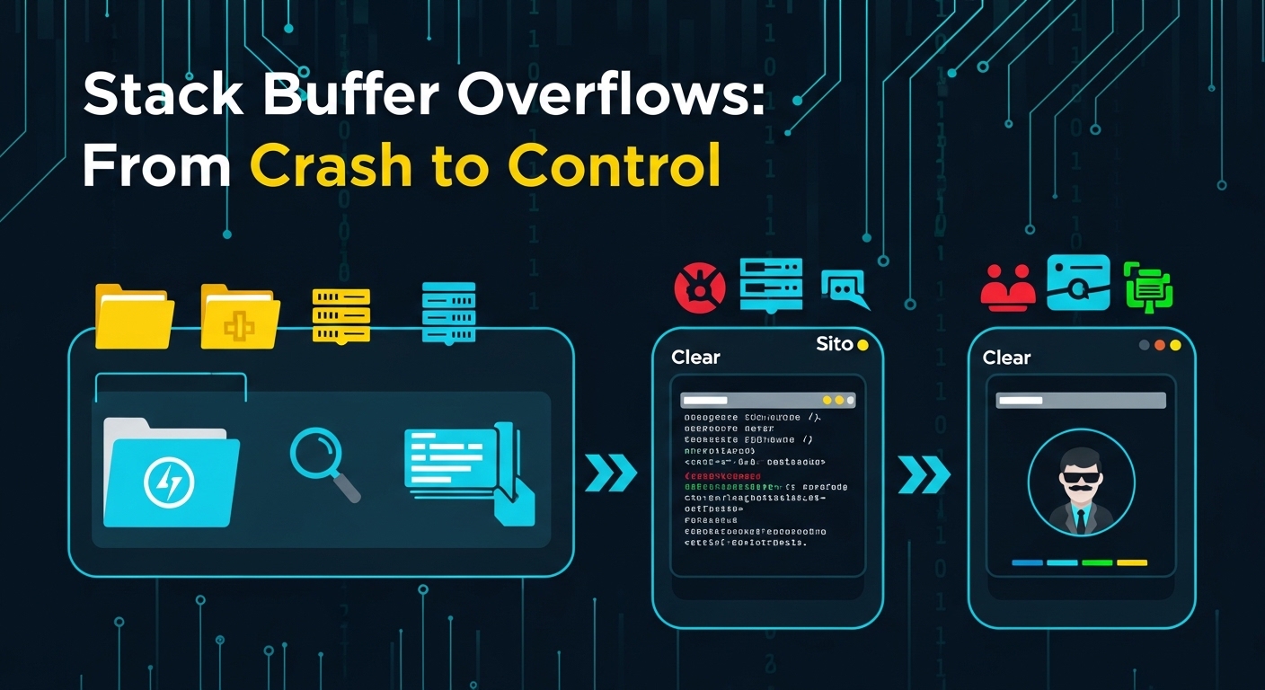 Stack Buffer Overflows: From Crash to Control - article cover image