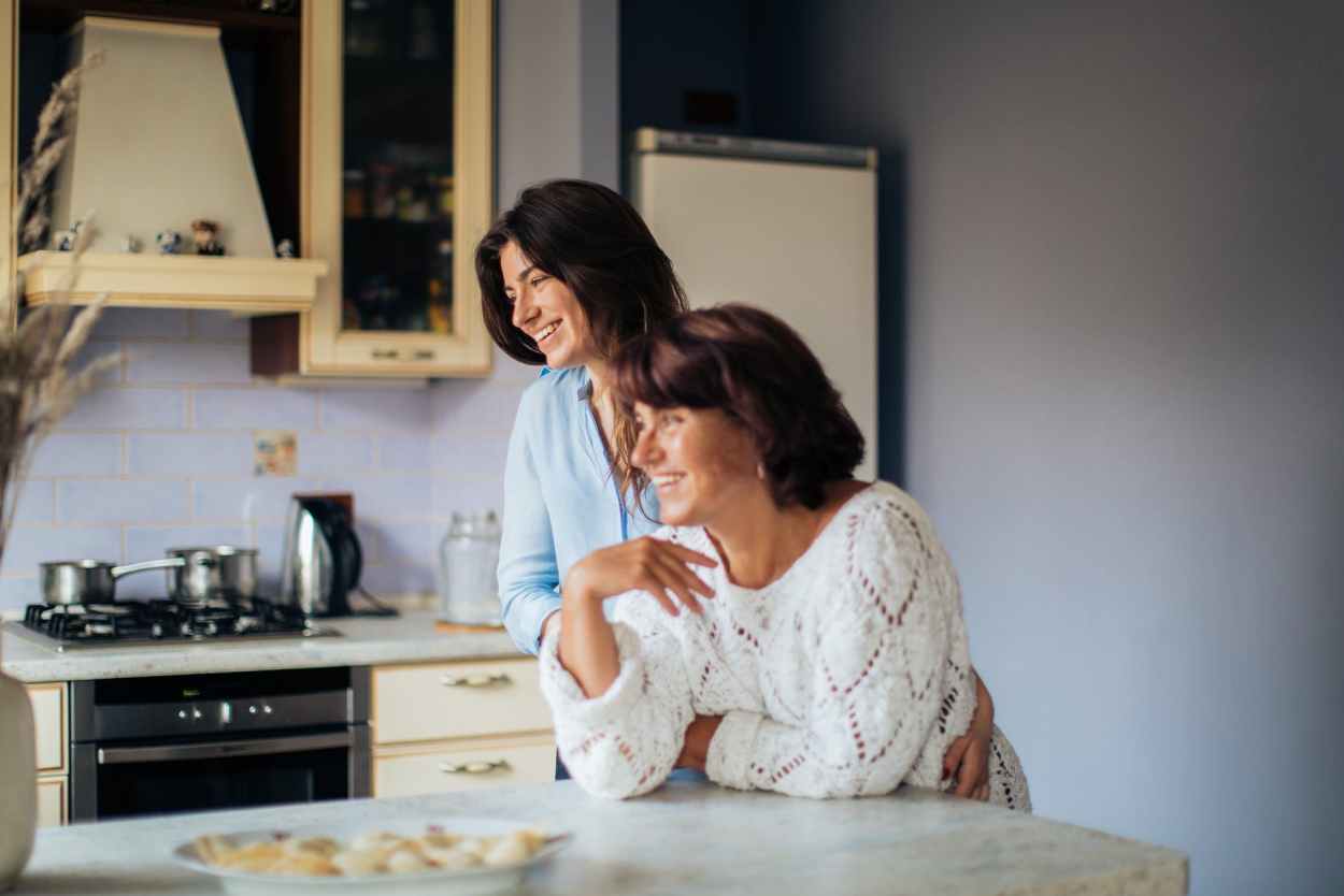 Mother and daughter in the kitchen