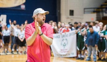 Special Olympics-19 Lee Maclellan, grandson of Mr. and Mrs. Robert J. Maclellan, was on hand for the basketball tournament.