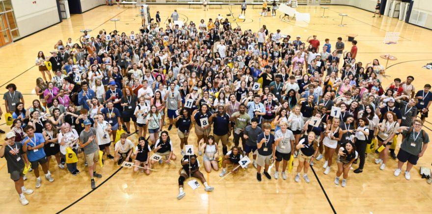Orientation leaders and incoming freshmen students come together at New Mocs Orientation sessions during the summer months. Photo by Angela Foster.